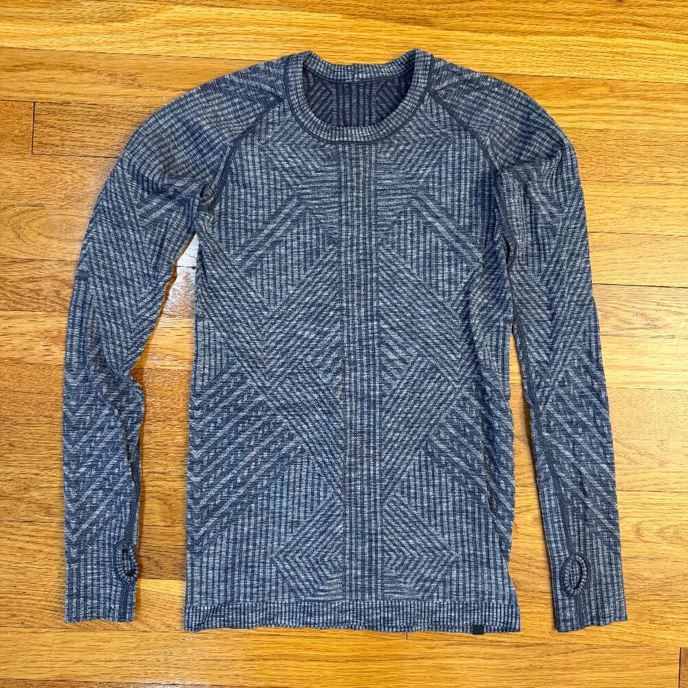 lululemon athletica Women's Long Sleeve Crew - Heathered Blue Gray